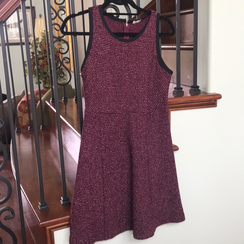 J. Crew Burgundy Tweed Dress